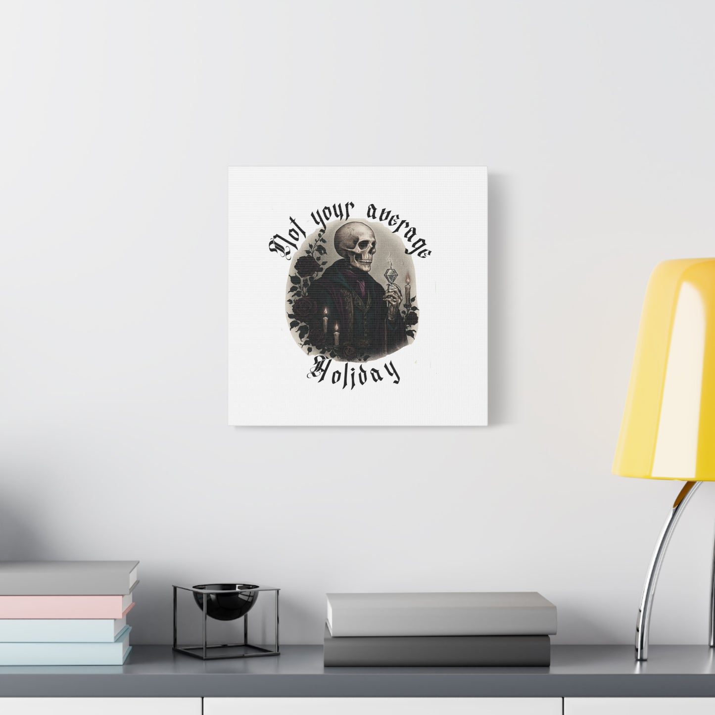 Skull Portrait Canvas Print — "Not Your Average Holiday" Gothic Wall Art