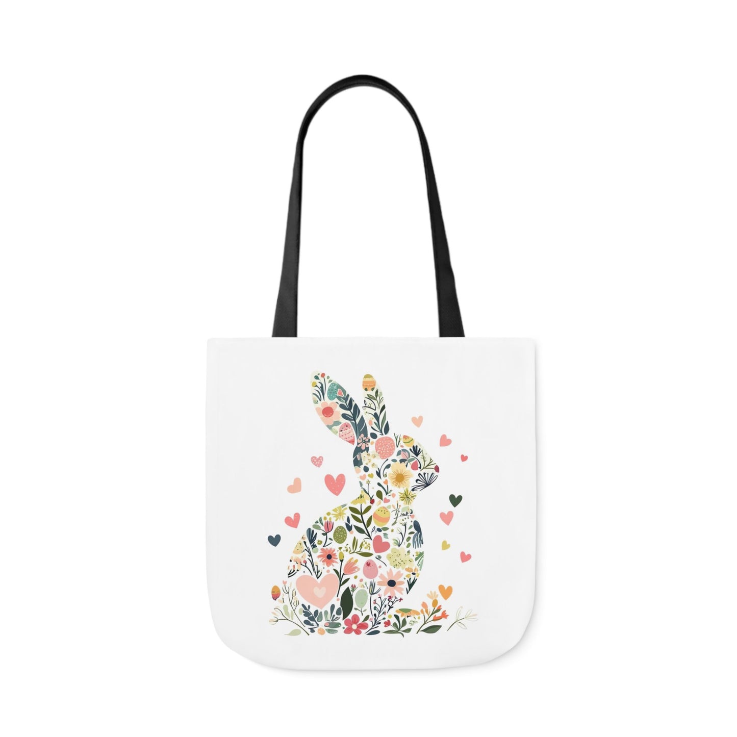 Floral Bunny Canvas Tote Bag