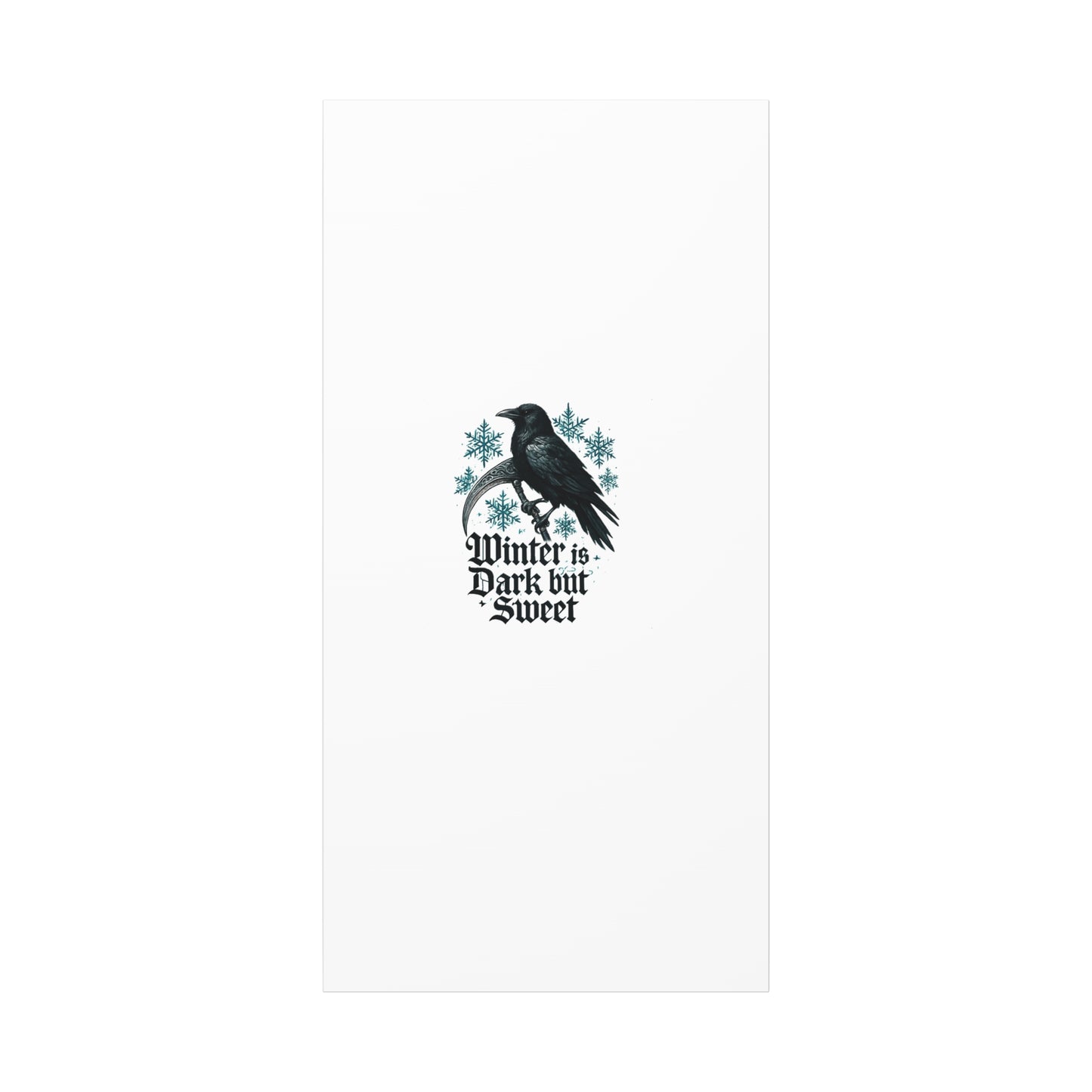 Raven Winter Canvas Art — “Winter is Dark but Sweet” Stretched Matte Print