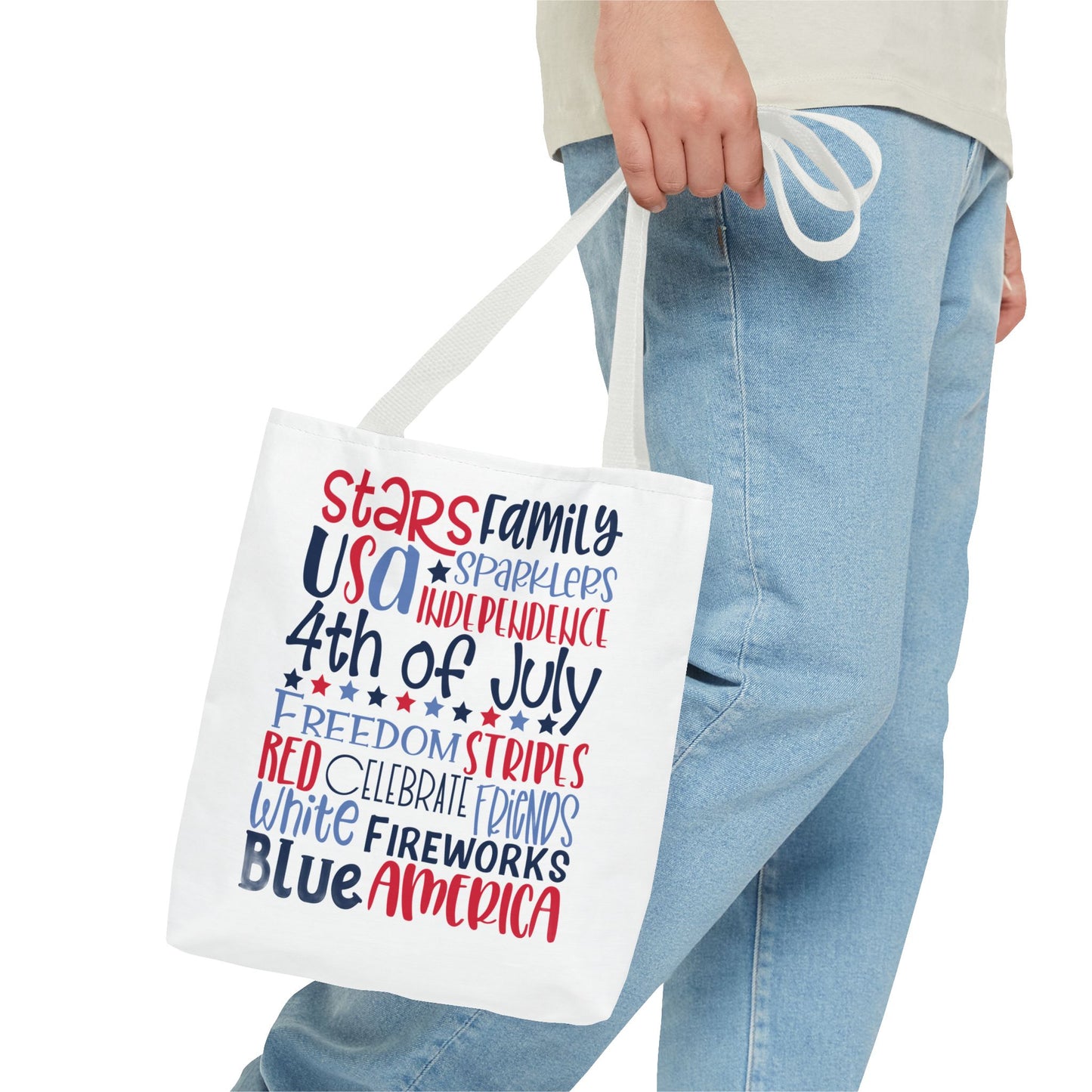 4th of July Tote Bag - USA Patriotic Stars & Stripes Independence Day Tote