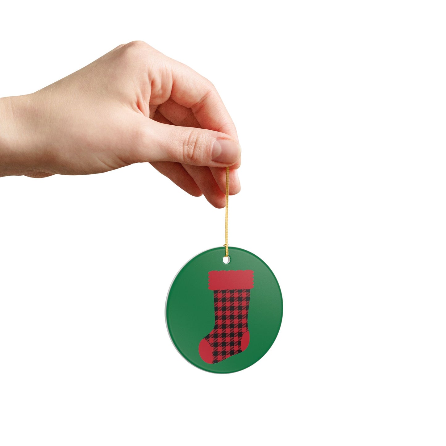 Red Flannel Christmas Stocking Ornament