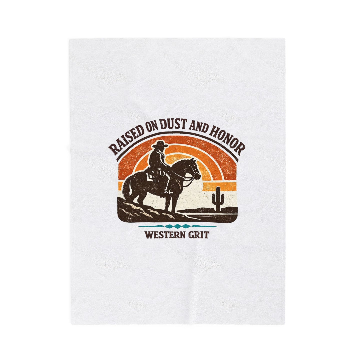 Raised on Dust and Honor Velveteen Plush Blanket | Western, Cowboy, Vintage Americana