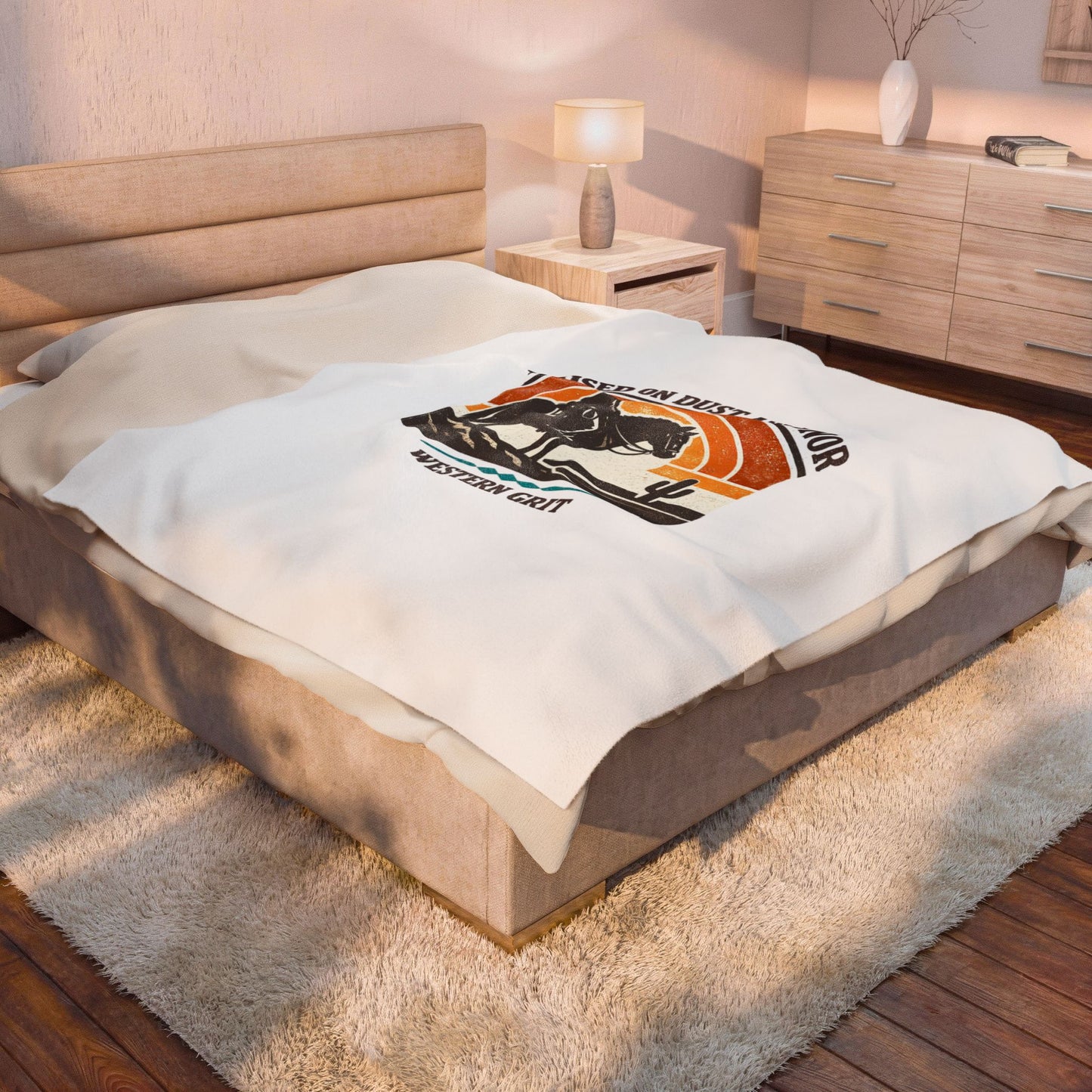 Raised on Dust and Honor Velveteen Plush Blanket | Western, Cowboy, Vintage Americana