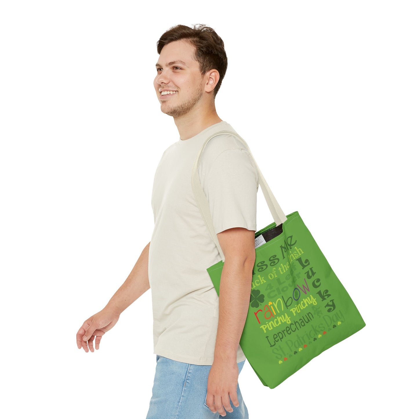 St. Patrick's Word Riot Green Tote Bag — Bold Typographic Holiday Tote - 3 Sizes