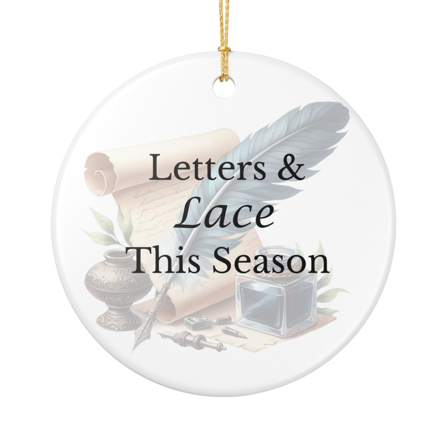 Ceramic Ornament Regency Letters & Lace