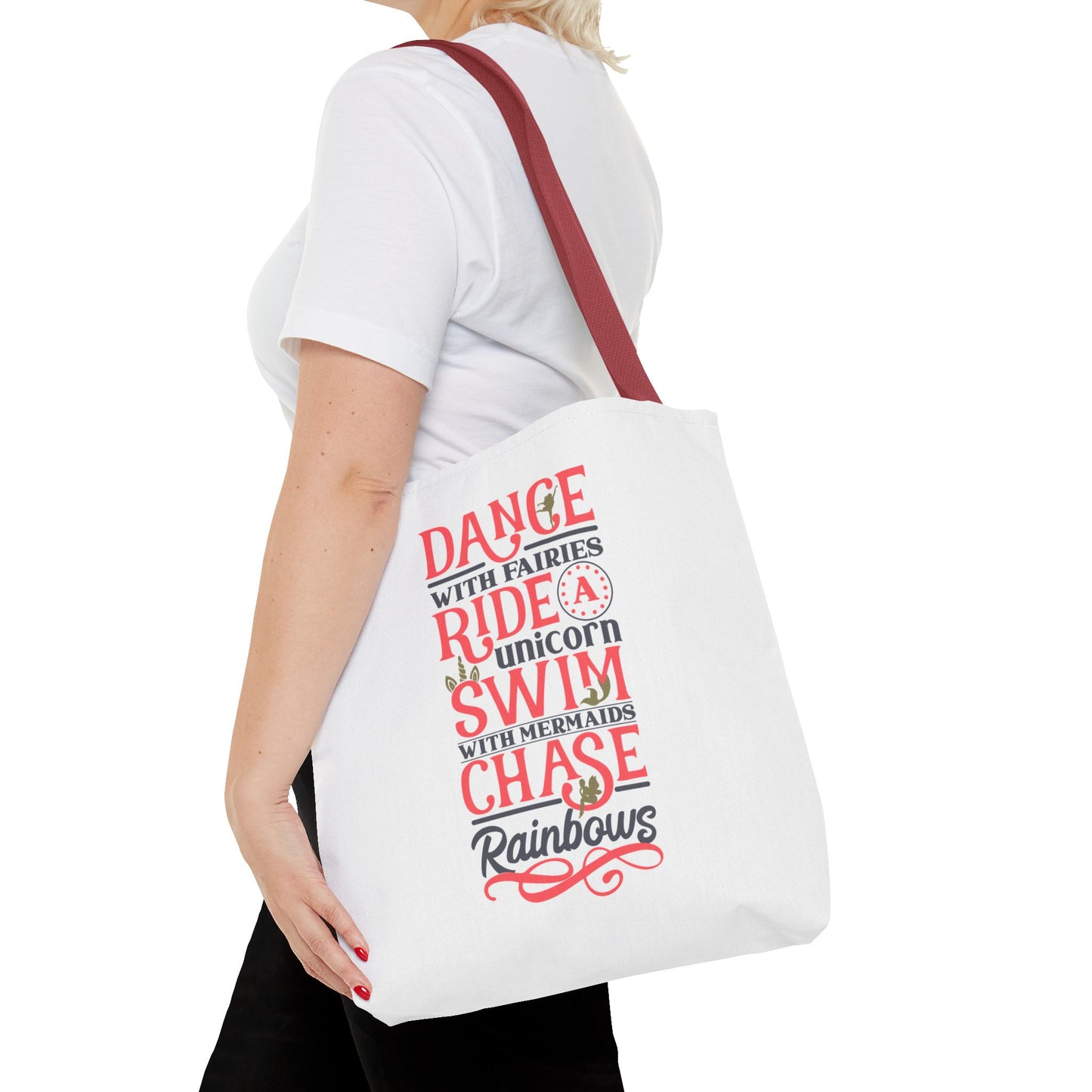 Whimsical Adventure Tote Bag - Dance with Fairies, Ride Unicorns, Swim with Mermaids