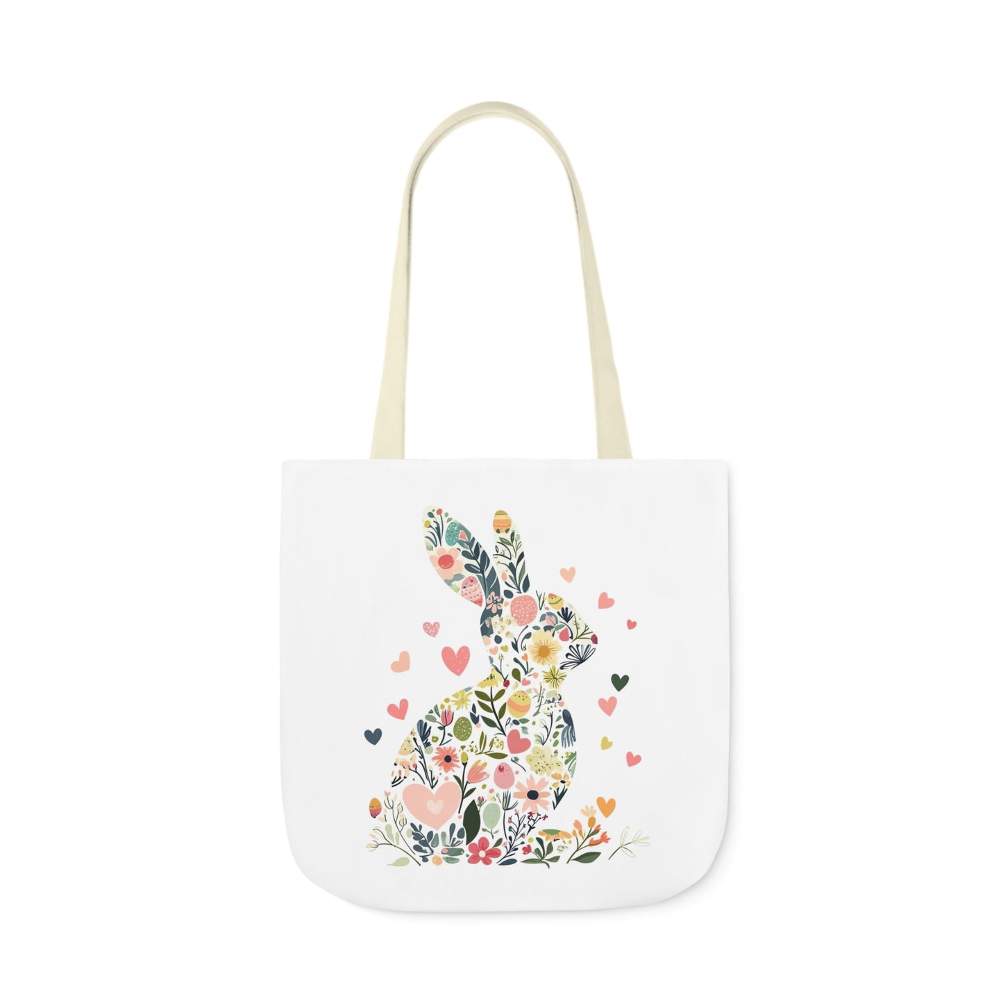 Floral Bunny Canvas Tote Bag