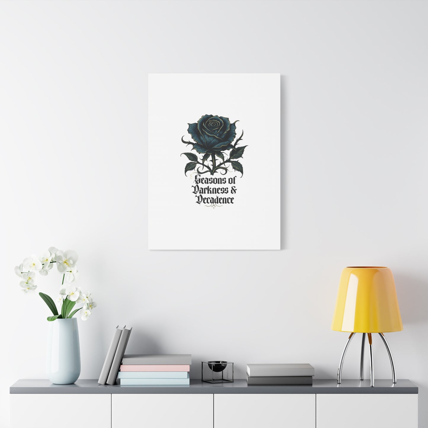 Canvas Wall Art — Gothic Blue Rose "Seasons of Darkness & Decadence"