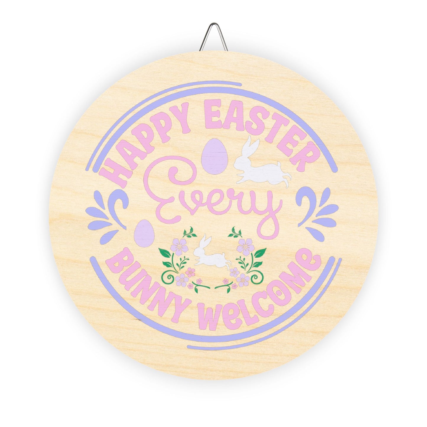 Easter Welcome Wood Sign - Bunny Decor