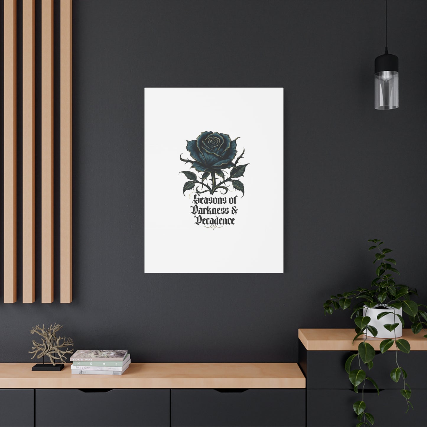 Canvas Wall Art — Gothic Blue Rose "Seasons of Darkness & Decadence"