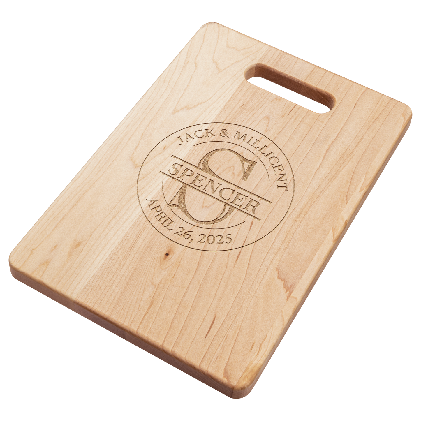 Personalized Maple Circle 2 Design Cutting Board — Handcrafted & Engraved