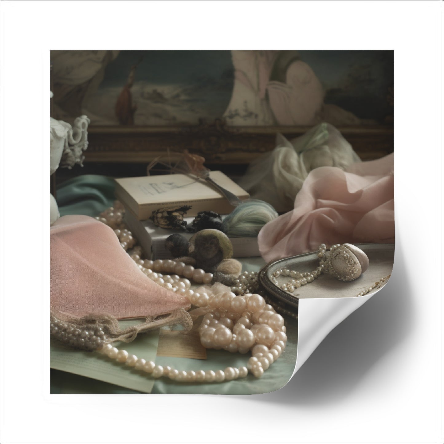 Vintage Women's Boudoir Square Sticker #1