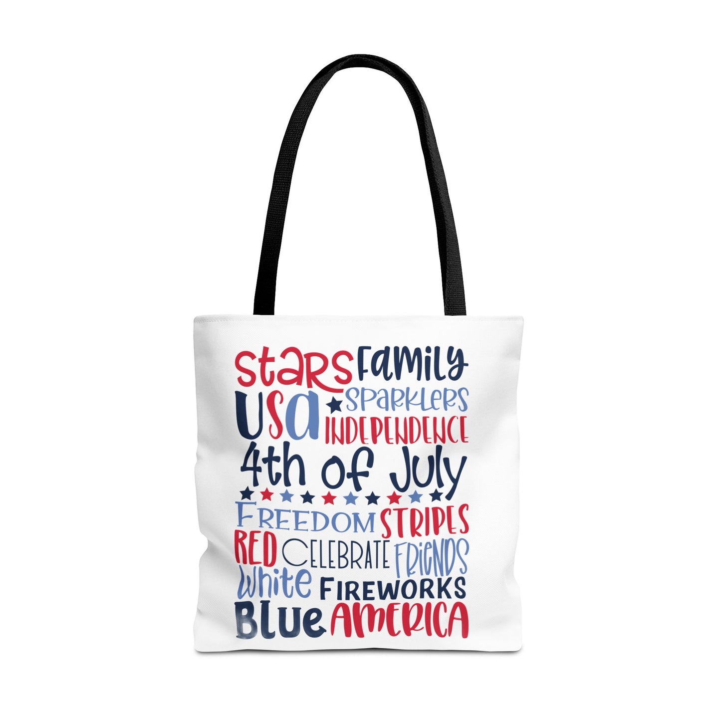 4th of July Tote Bag - USA Patriotic Stars & Stripes Independence Day Tote