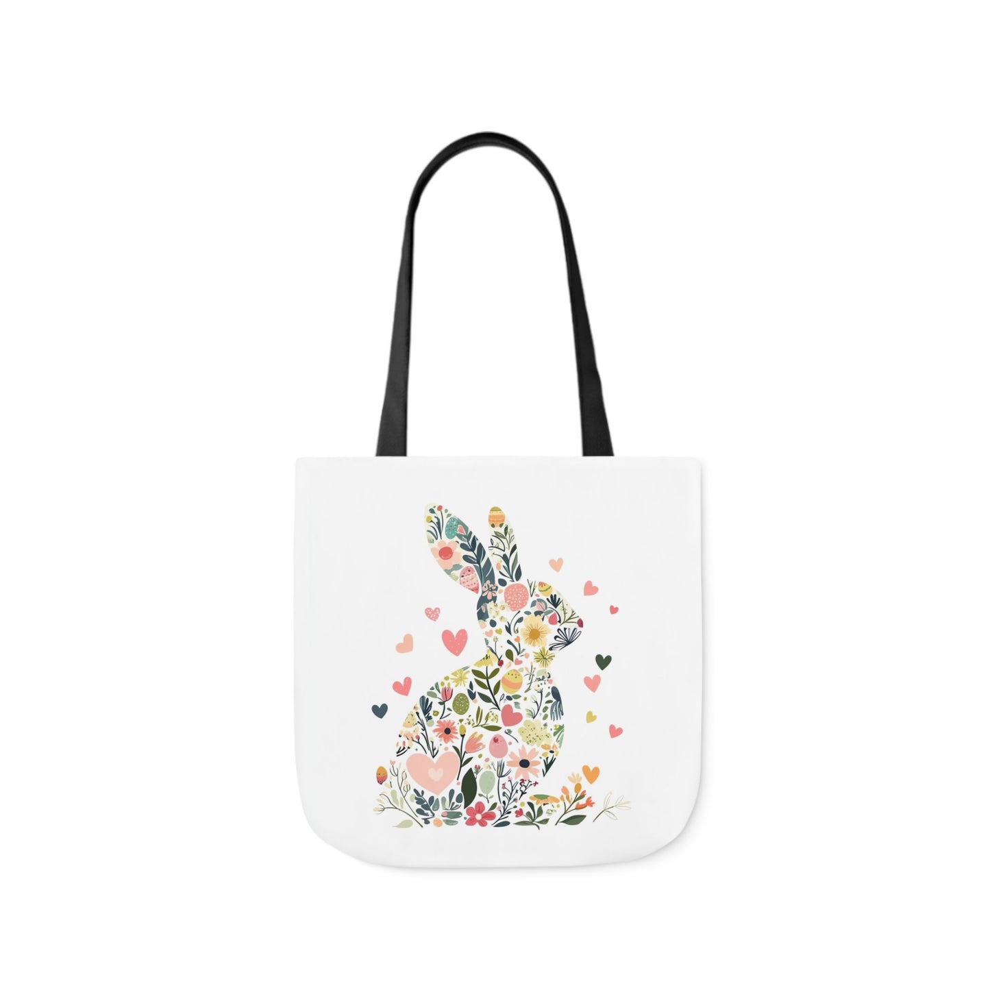Floral Bunny Canvas Tote Bag