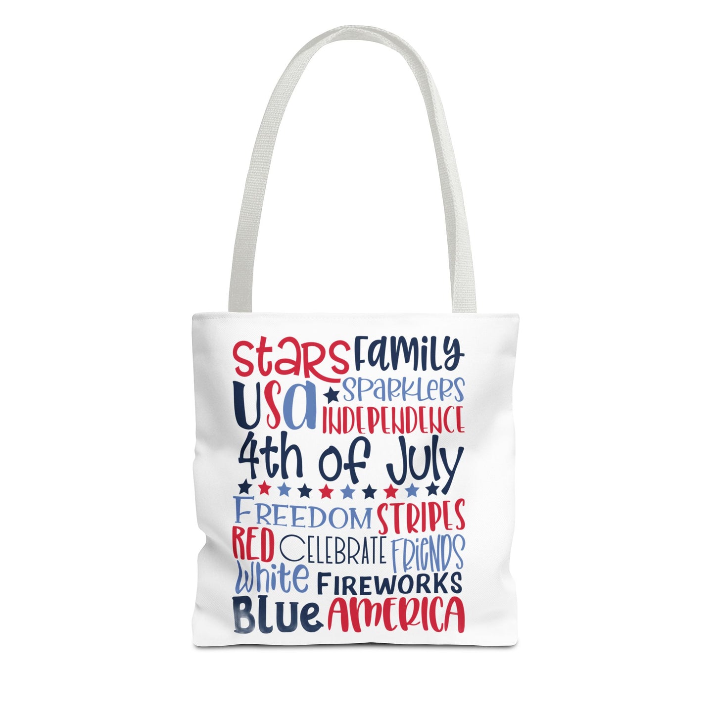 4th of July Tote Bag - USA Patriotic Stars & Stripes Independence Day Tote