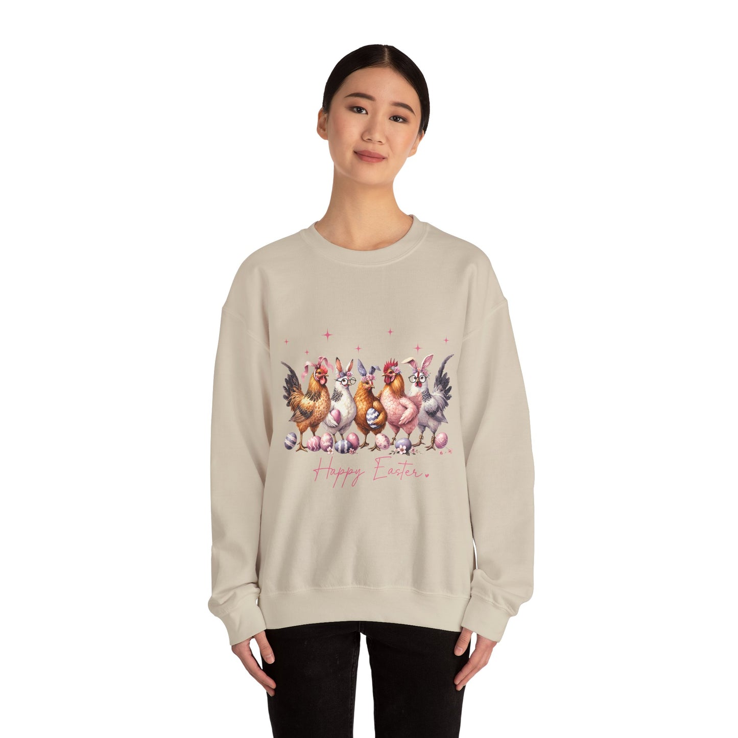 Happy Easter Themed Crewneck Women's Sweatshirt