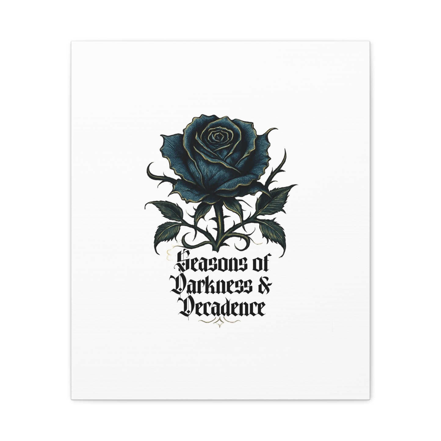 Canvas Wall Art — Gothic Blue Rose "Seasons of Darkness & Decadence"