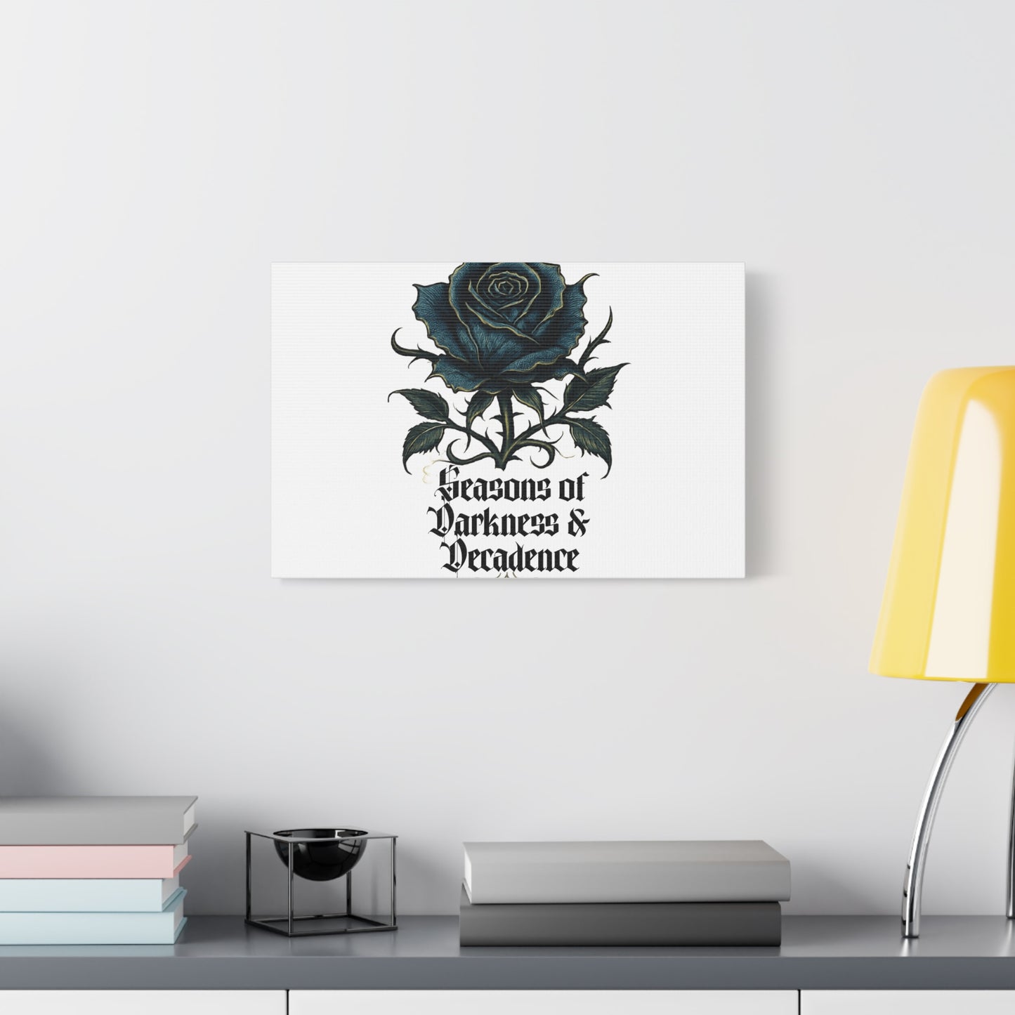 Canvas Wall Art — Gothic Blue Rose "Seasons of Darkness & Decadence"
