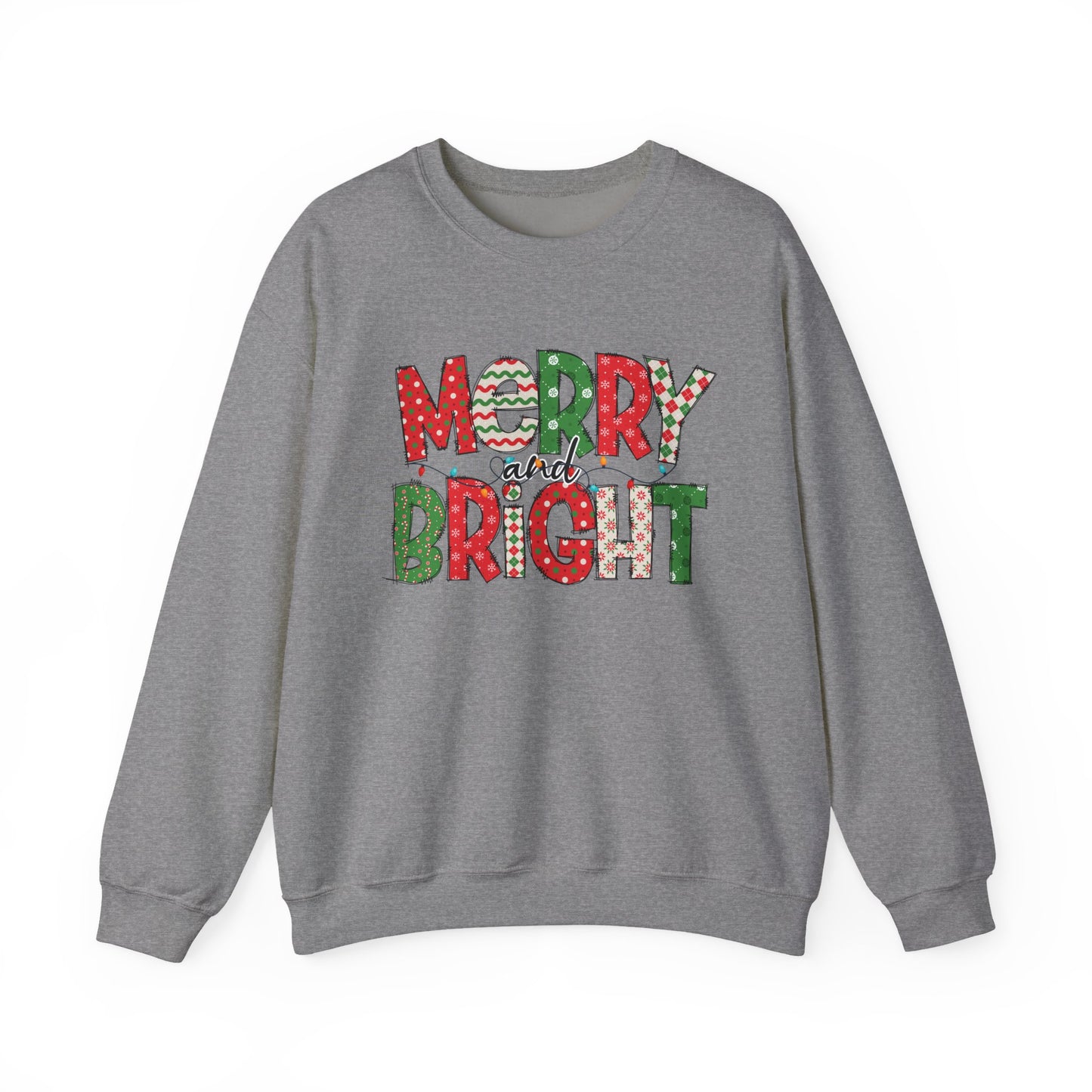 Merry and Bright Crewneck Sweatshirt — Festive Holiday Sweatshirt