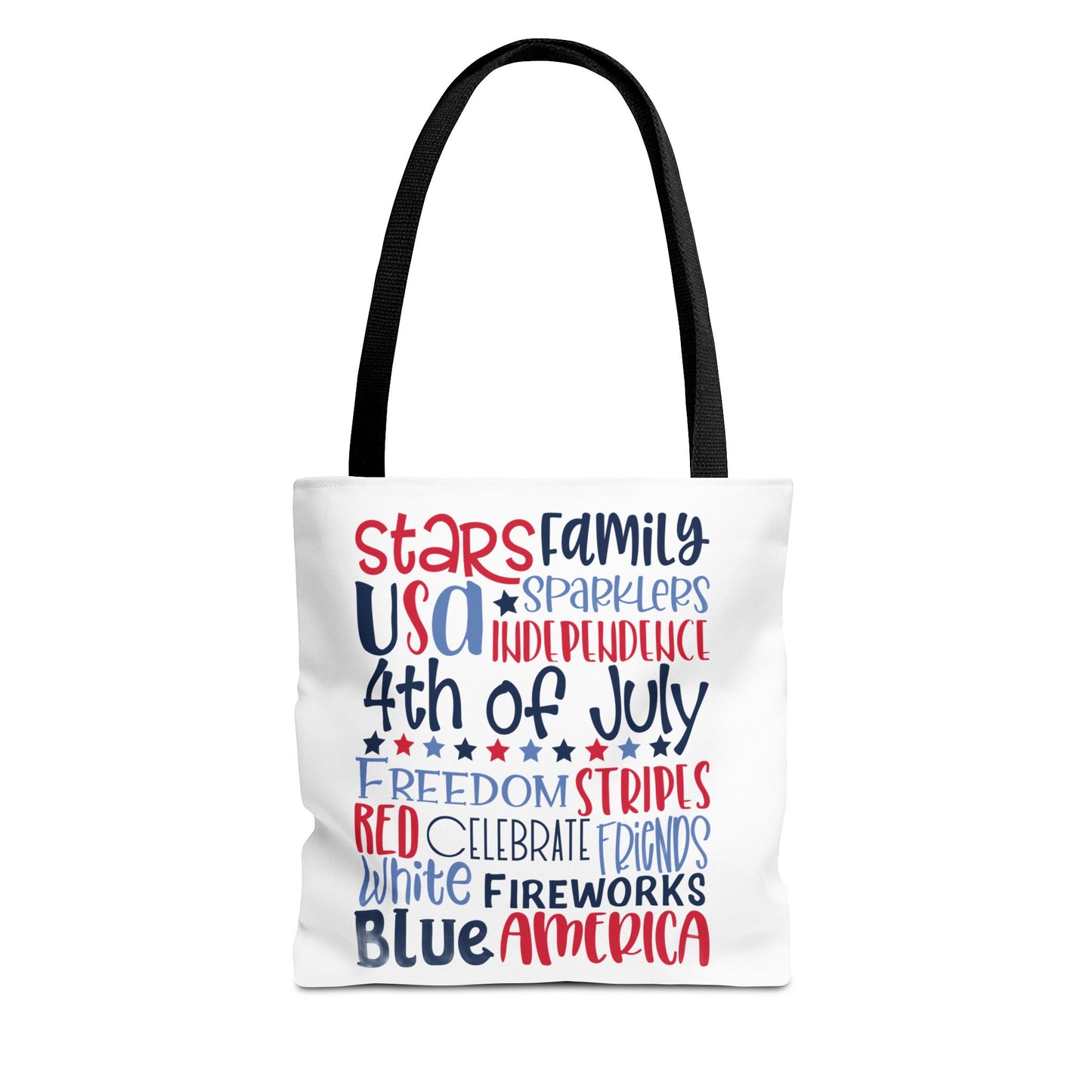 4th of July Tote Bag - USA Patriotic Stars & Stripes Independence Day Tote
