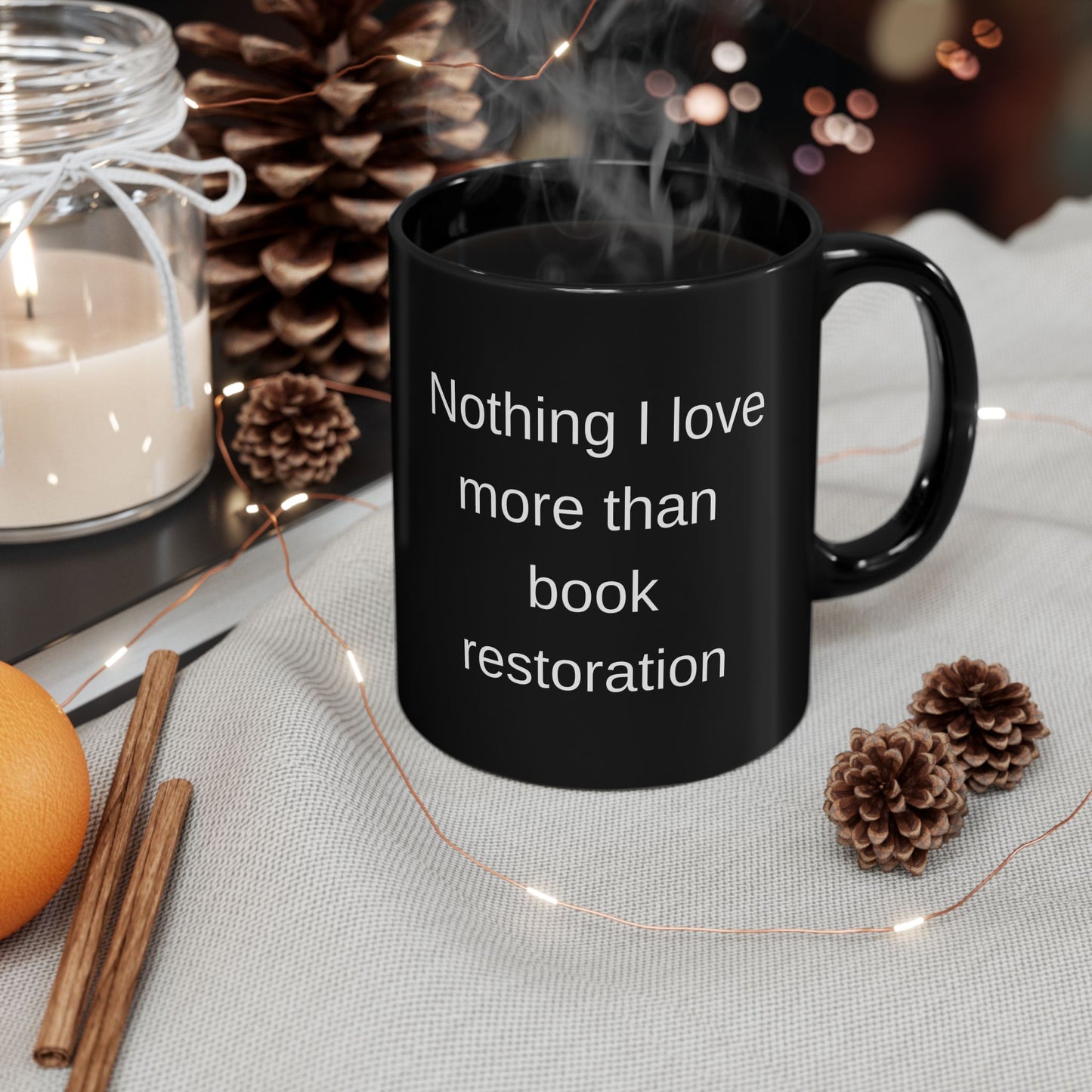 Book Restoration Black Coffee Mug (11 oz and 15 oz)