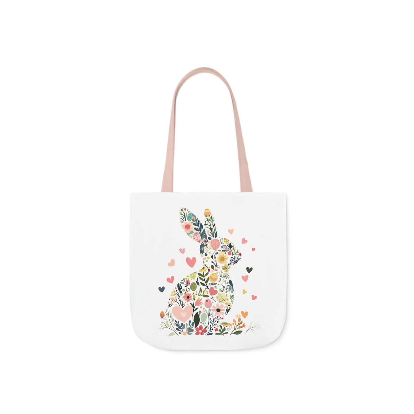 Floral Bunny Canvas Tote Bag