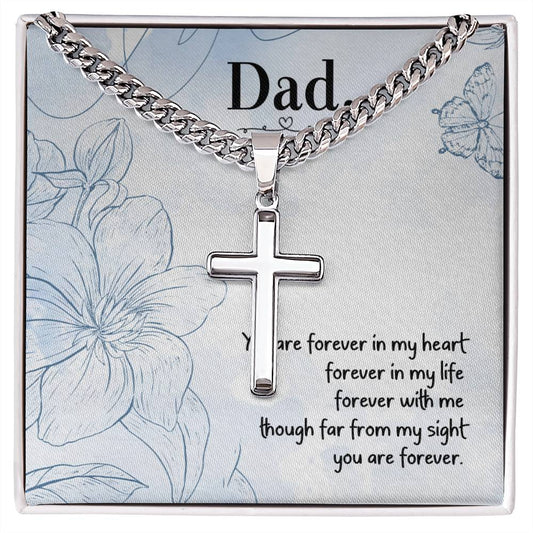 Cuban Link Chain with Artisan Cross for Dad