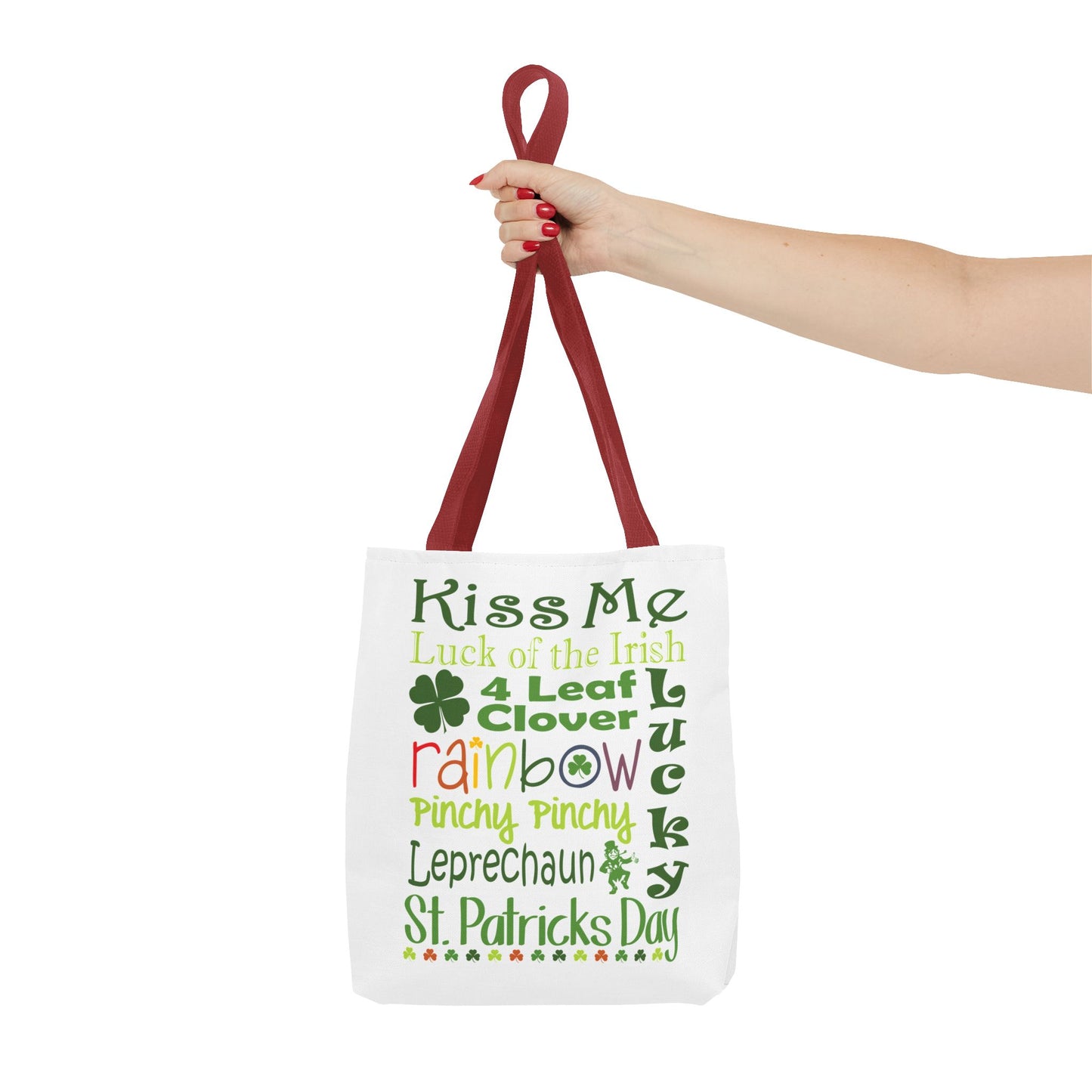 St. Patrick's Word Riot White Tote Bag — Bold Typographic Holiday Tote - 3 Sizes