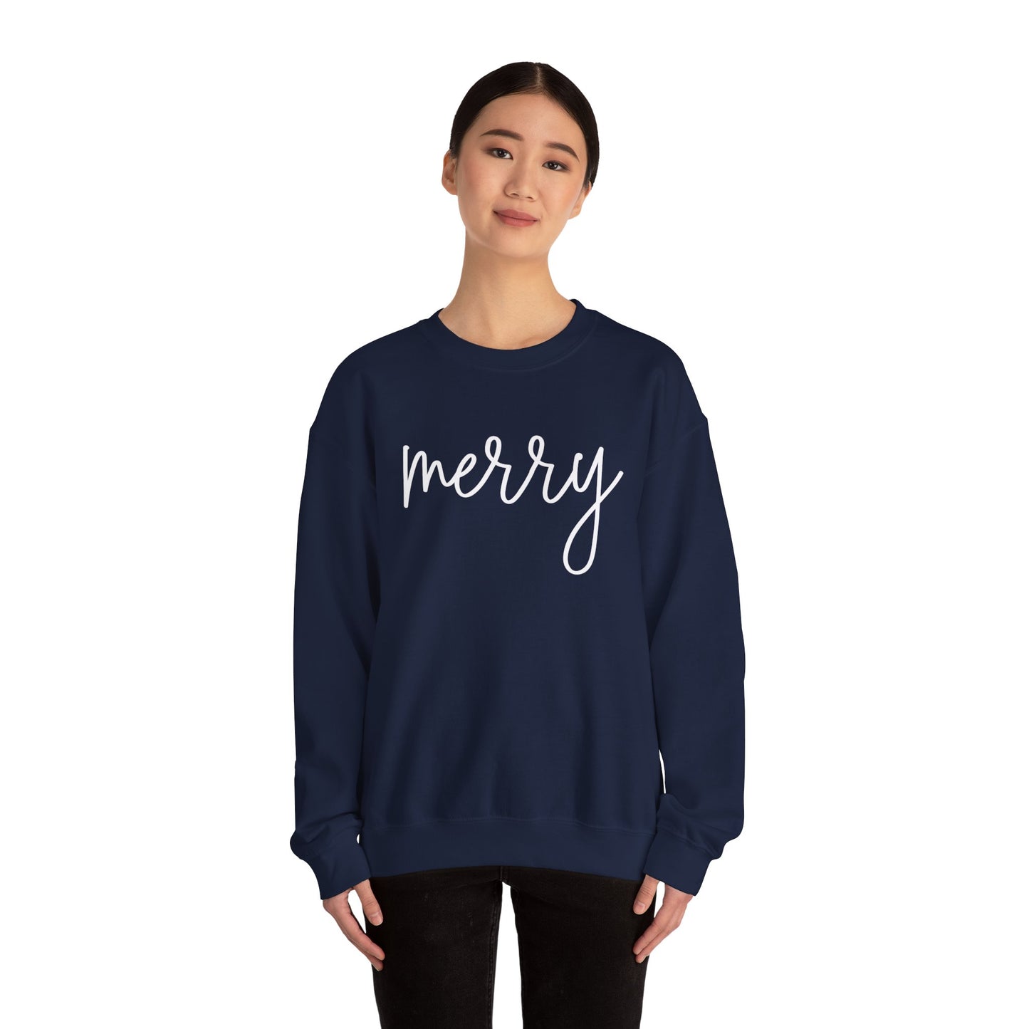 Cute Merry Crewneck Sweatshirt - Christmas Holiday