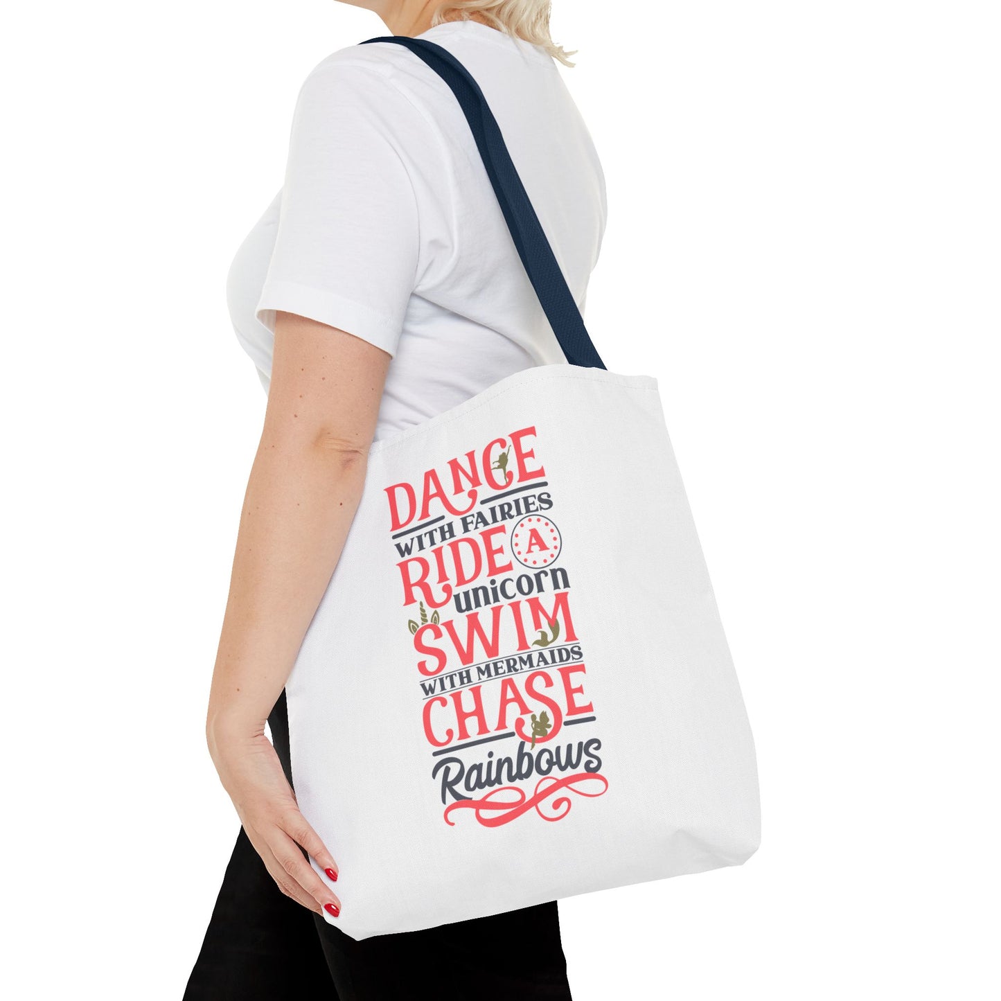 Whimsical Adventure Tote Bag - Dance with Fairies, Ride Unicorns, Swim with Mermaids