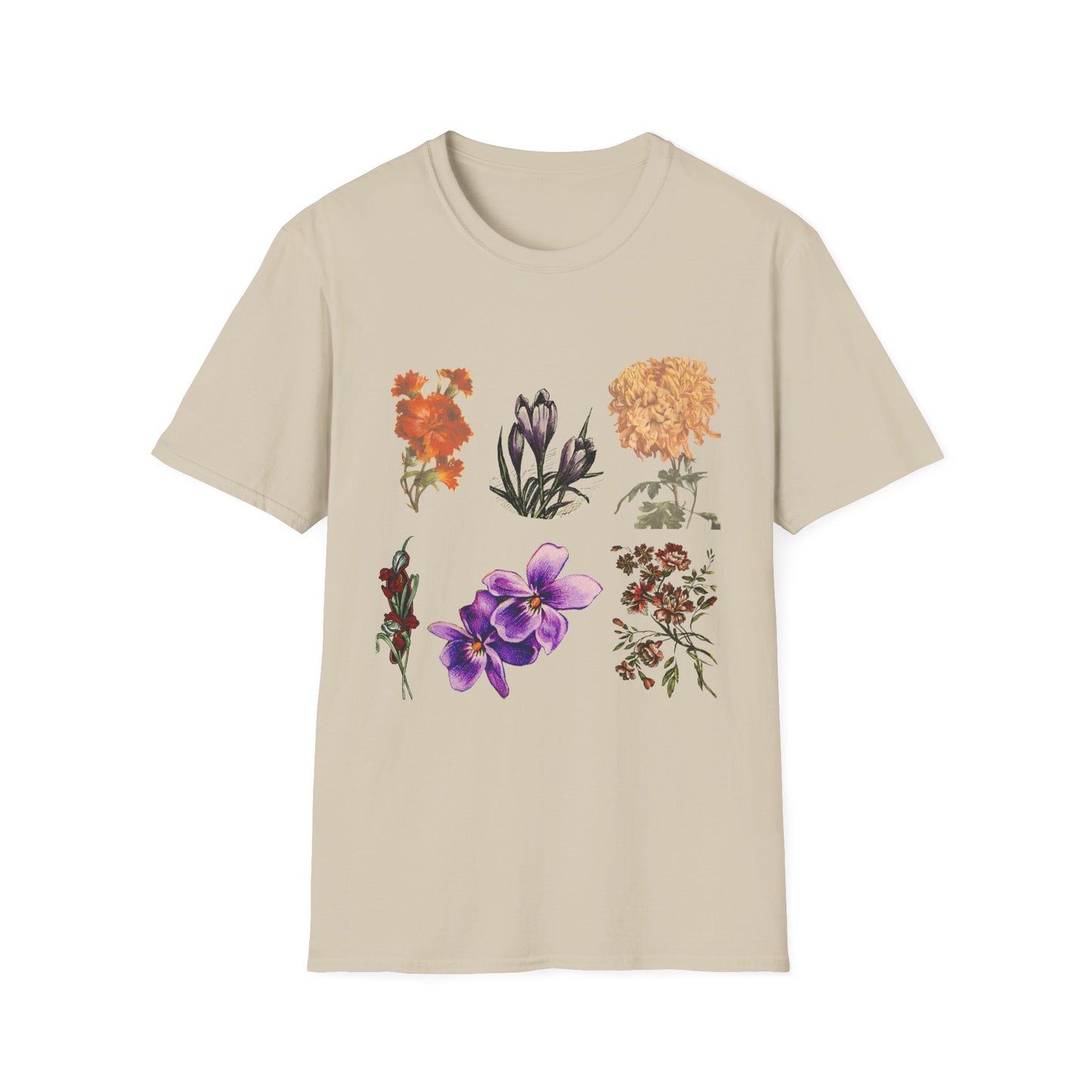 Floral Collage Tee — Vintage Botanical Flowers T-Shirt