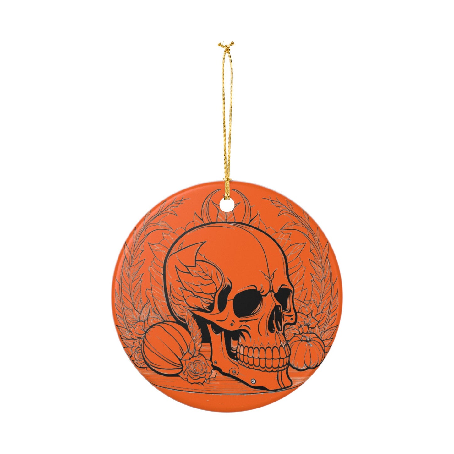 Halloween Skull Ceramic Ornament