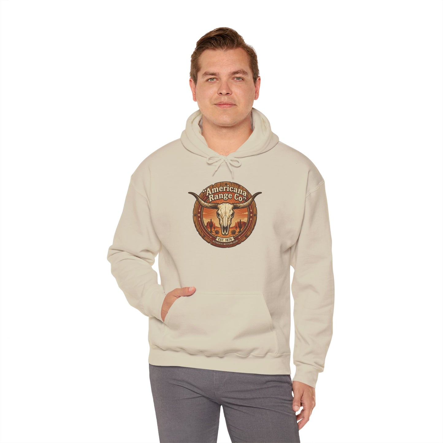 Frontier Skull Emblem Hoodie | Western Americana, Vintage Rodeo