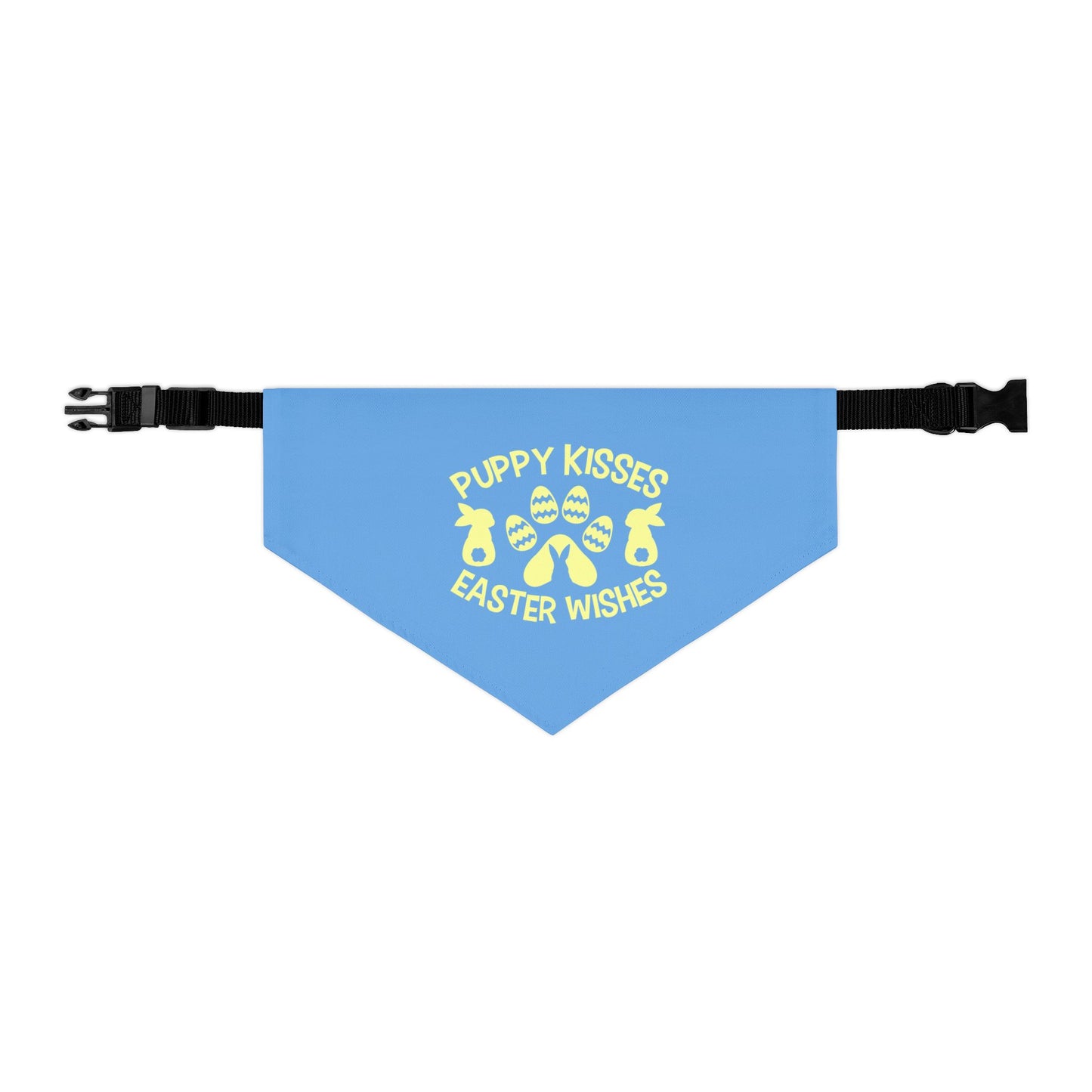 Yellow on Blue Easter-Themed Pet Bandana Collar