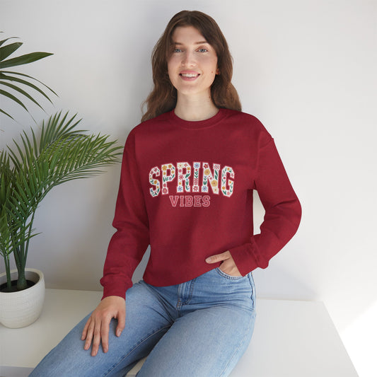 Spring Vibes Floral Crewneck Sweatshirt