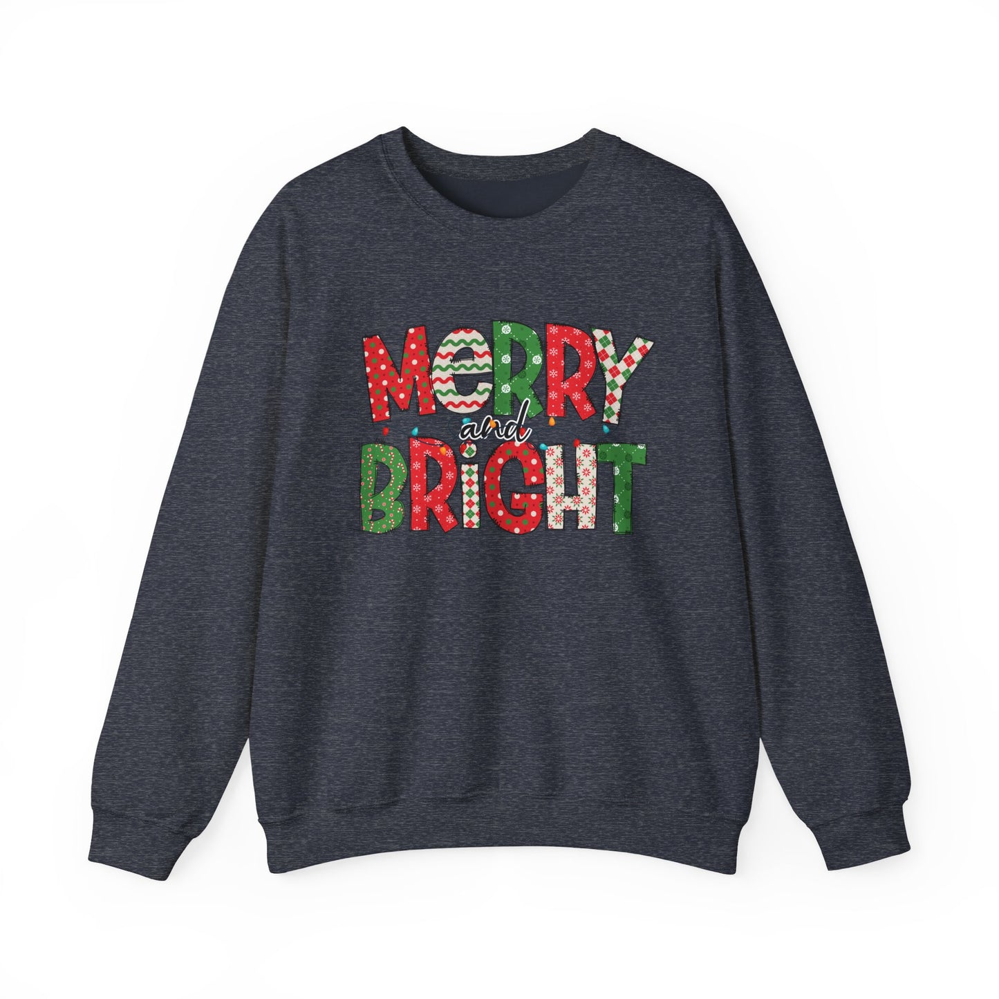 Merry and Bright Crewneck Sweatshirt — Festive Holiday Sweatshirt