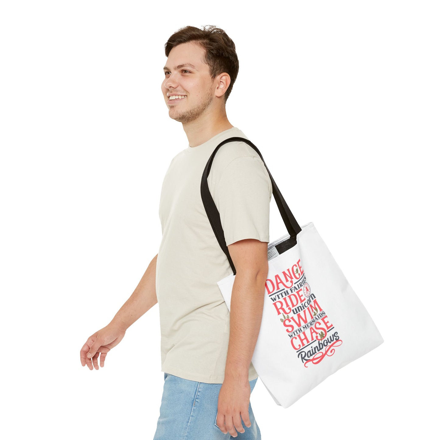 Whimsical Adventure Tote Bag - Dance with Fairies, Ride Unicorns, Swim with Mermaids