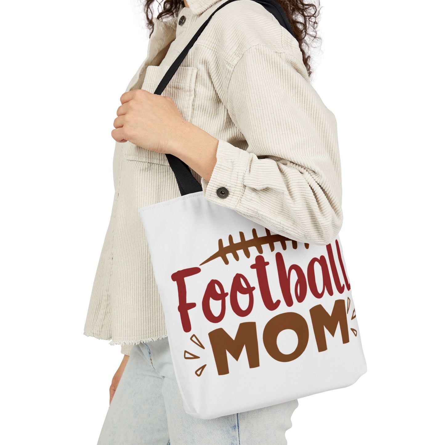 Football Mom Canvas Tote Bag — Game Day Reusable Grocery & Gear Tote