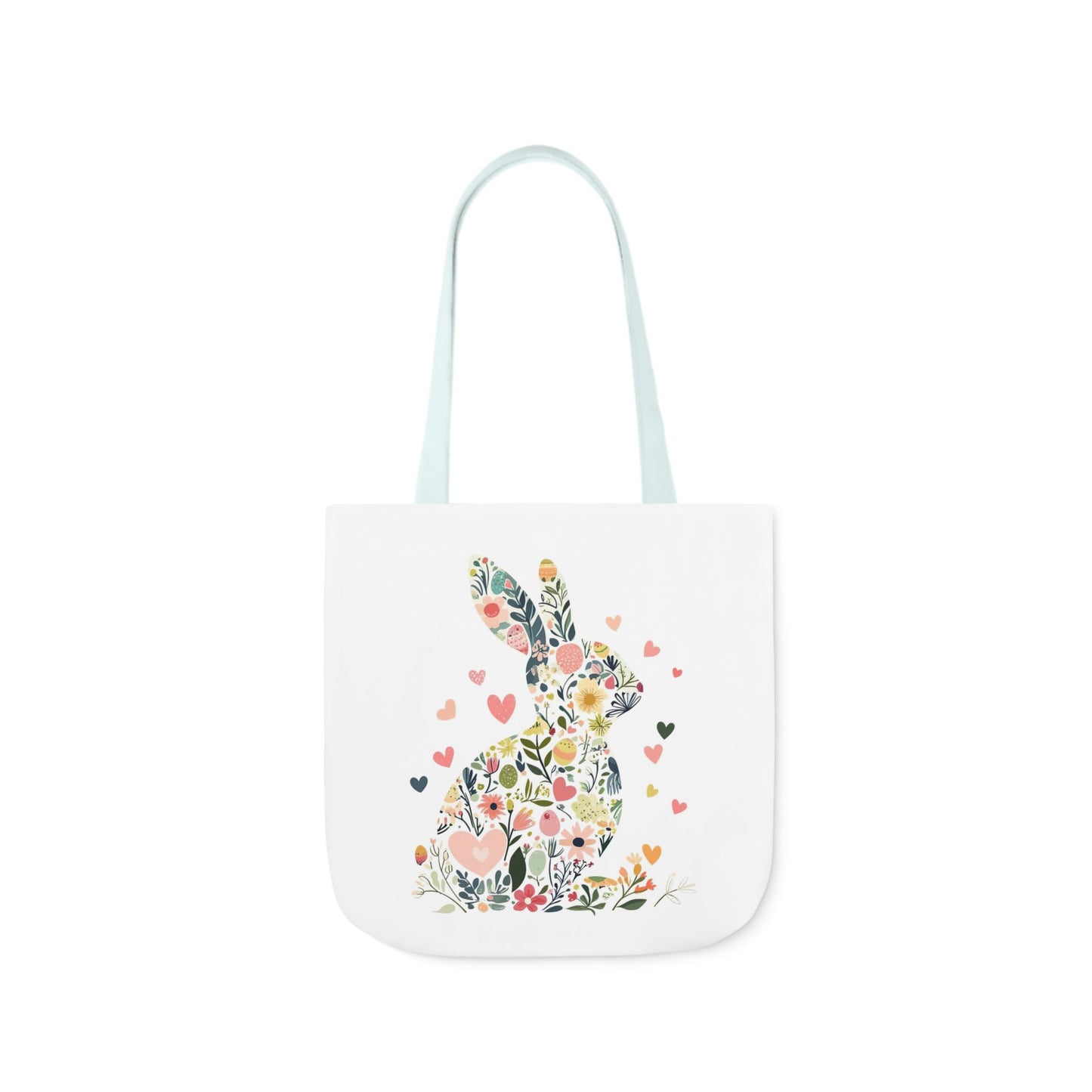Floral Bunny Canvas Tote Bag