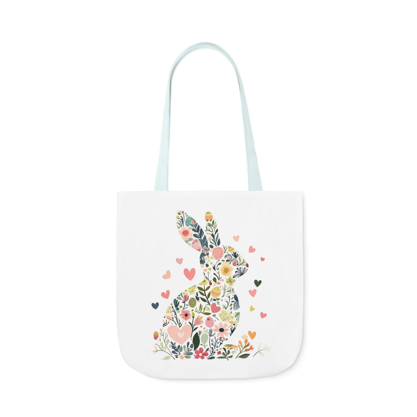 Floral Bunny Canvas Tote Bag
