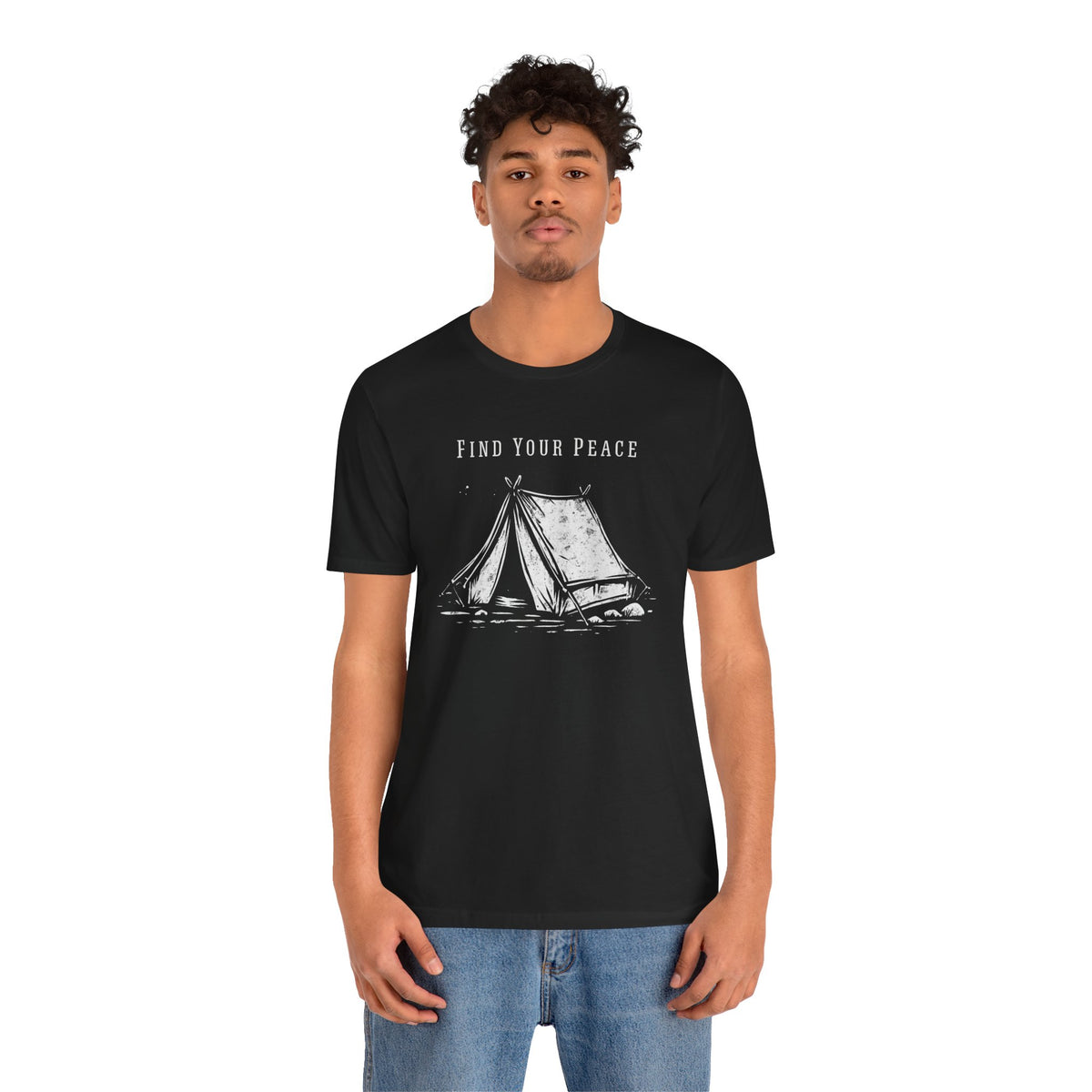 Find Your Peace Tent Camping Graphic Unisex Tee