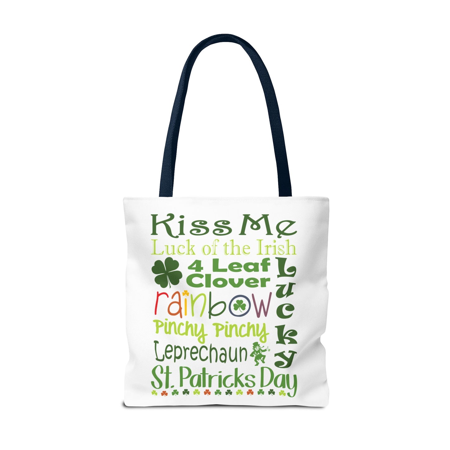 St. Patrick's Word Riot White Tote Bag — Bold Typographic Holiday Tote - 3 Sizes