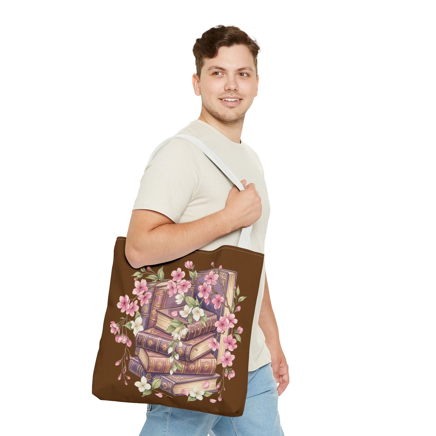 Wildflower Book Tote — Floral Print Library Tote