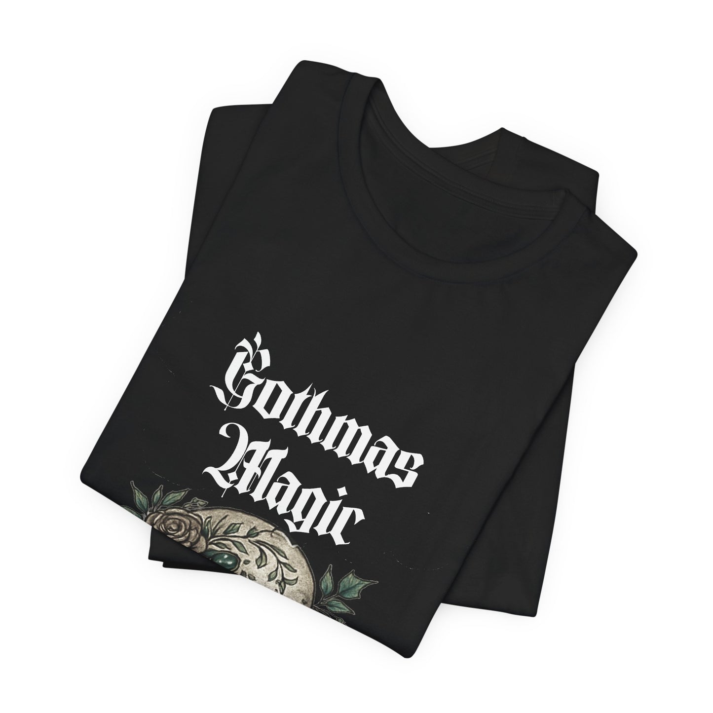 Gothmas Magic Skull Tee — Gothic Holiday Skull & Rose T-Shirt