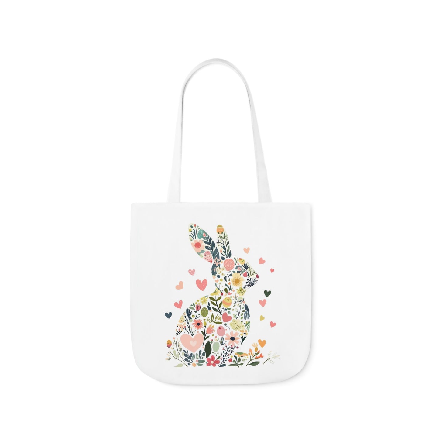 Floral Bunny Canvas Tote Bag