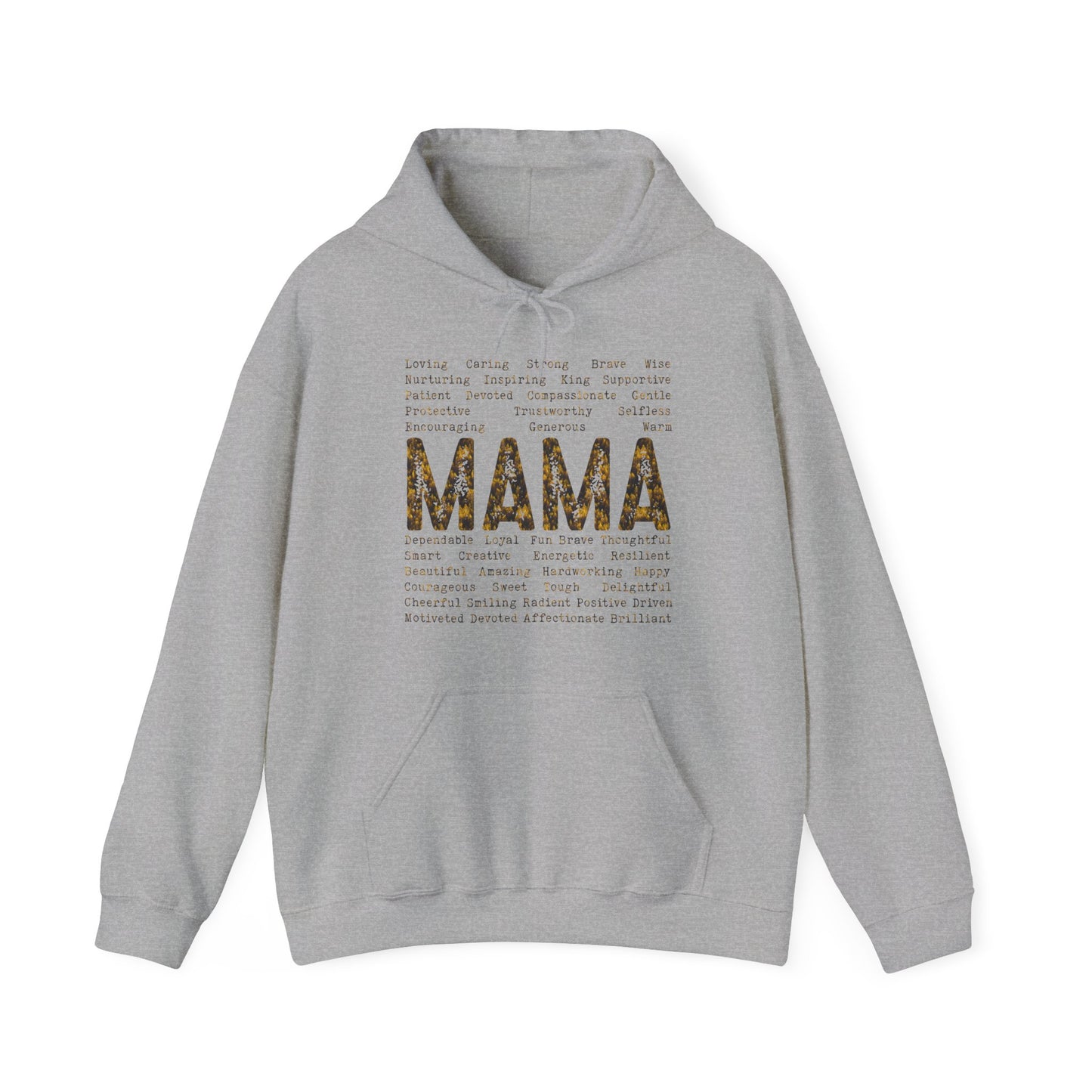 Mama Word Art Heavy Blend Hoodie - Perfect Gift for Moms