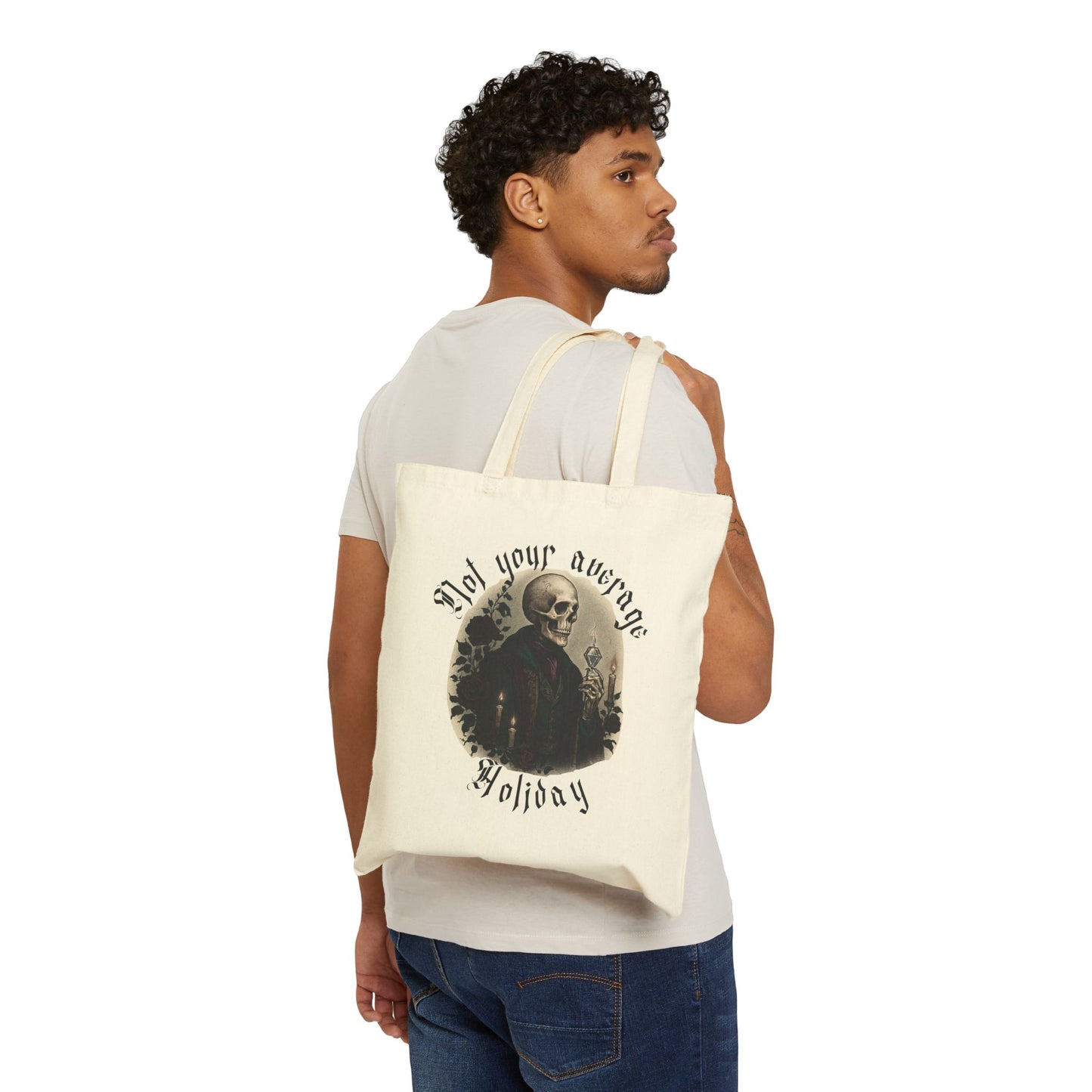 Tote Bag – "Not Your Average Holiday" Vintage Skull Canvas Tote