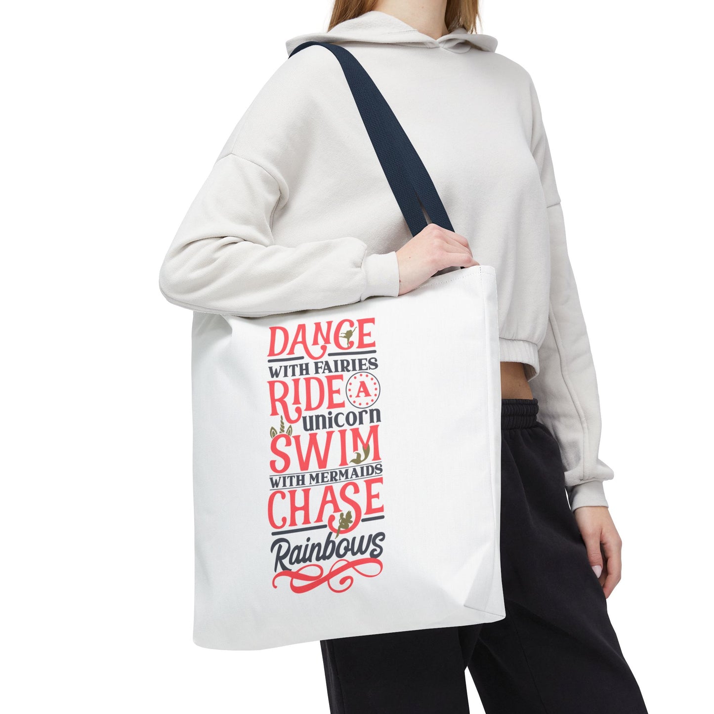 Whimsical Adventure Tote Bag - Dance with Fairies, Ride Unicorns, Swim with Mermaids