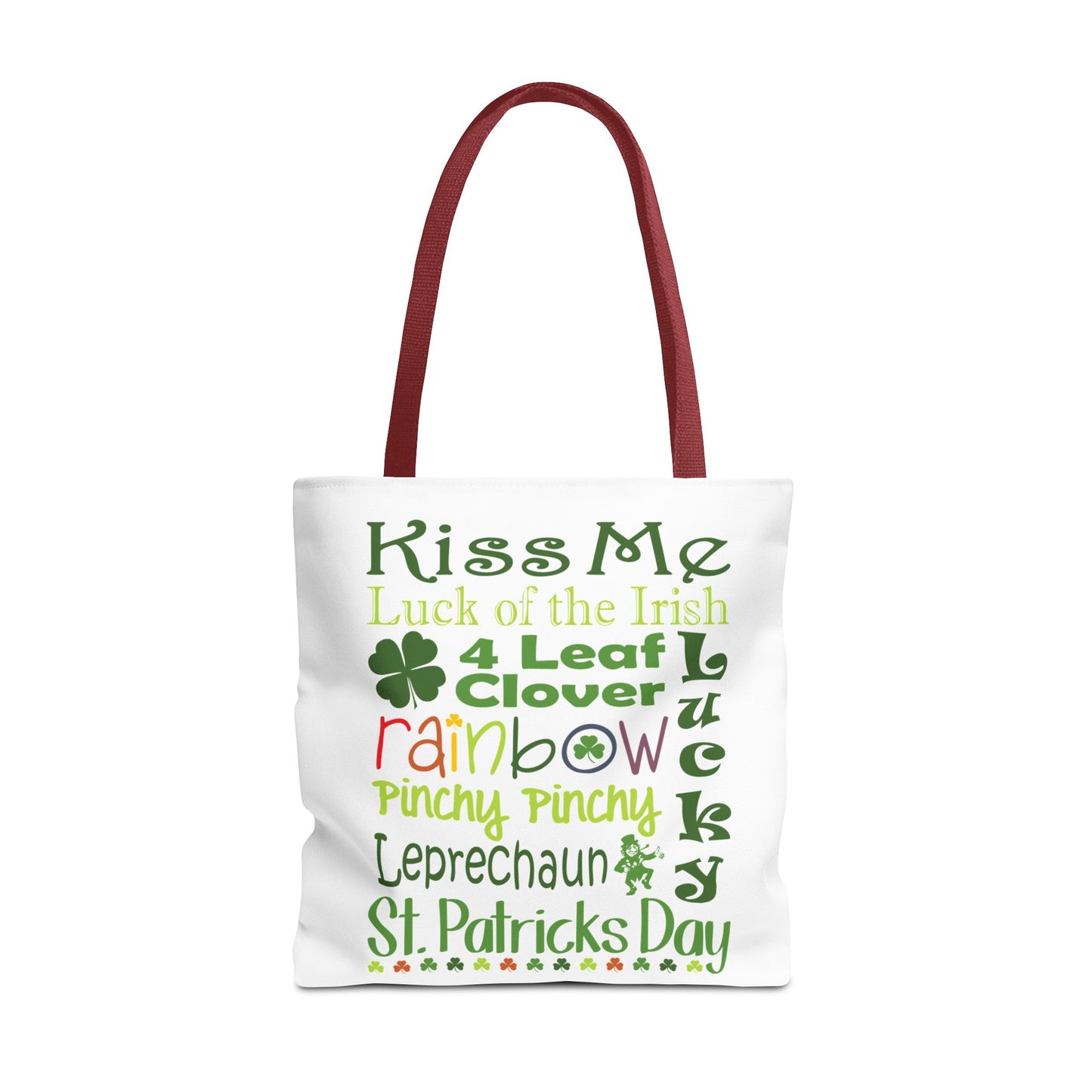 St. Patrick's Word Riot White Tote Bag — Bold Typographic Holiday Tote - 3 Sizes