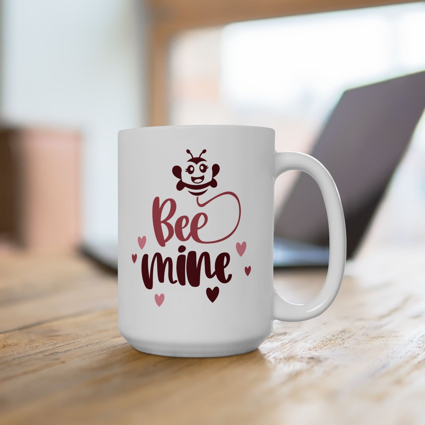 Bee Mine Valentine's Ceramic Mug — Cute 11oz & 15oz Coffee Cup